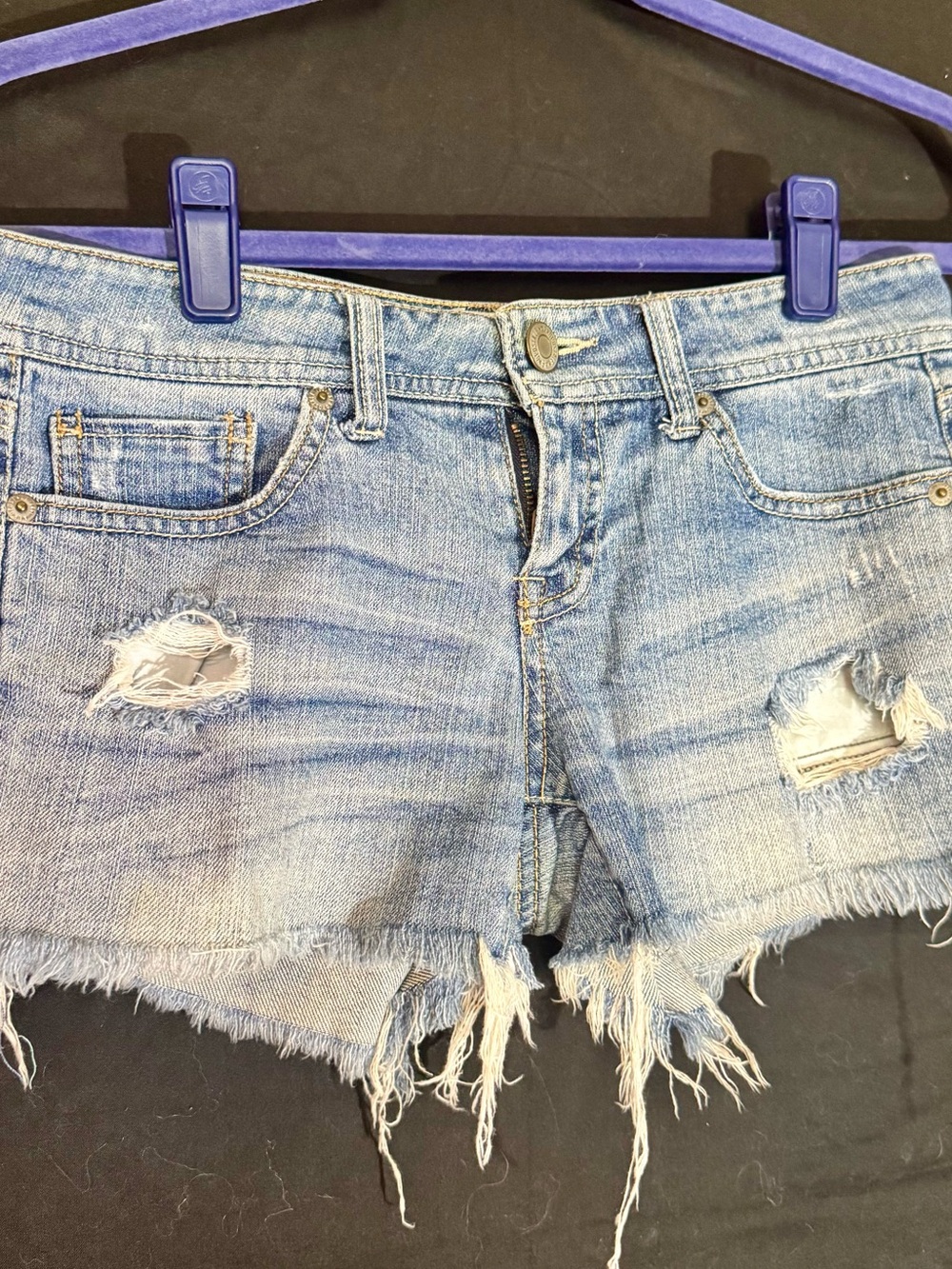 Aeropostale Light Blue Distressed Denim Shorts